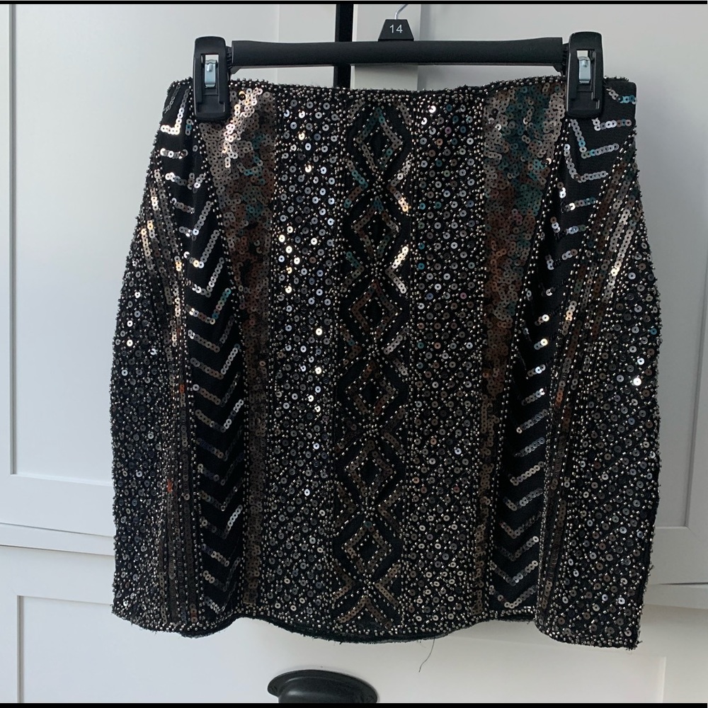 Lulus Black Sequin Mini Skirt